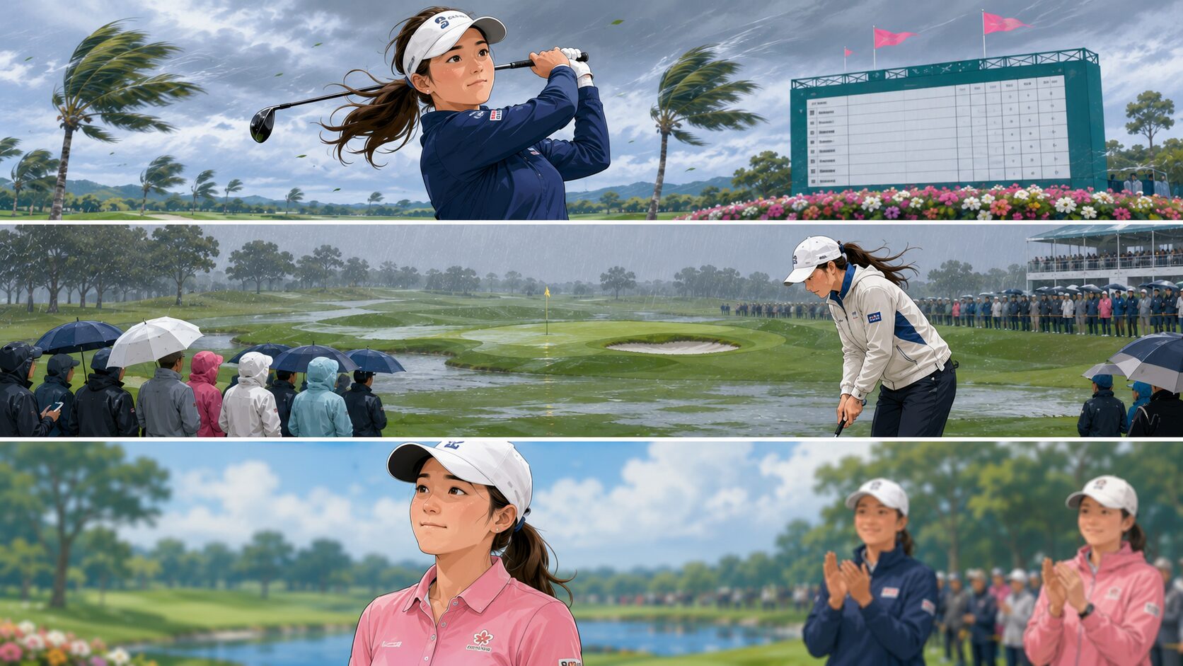 2日目は強風が吹き荒れ石昱莉が首位をキープしたのイメージ画像