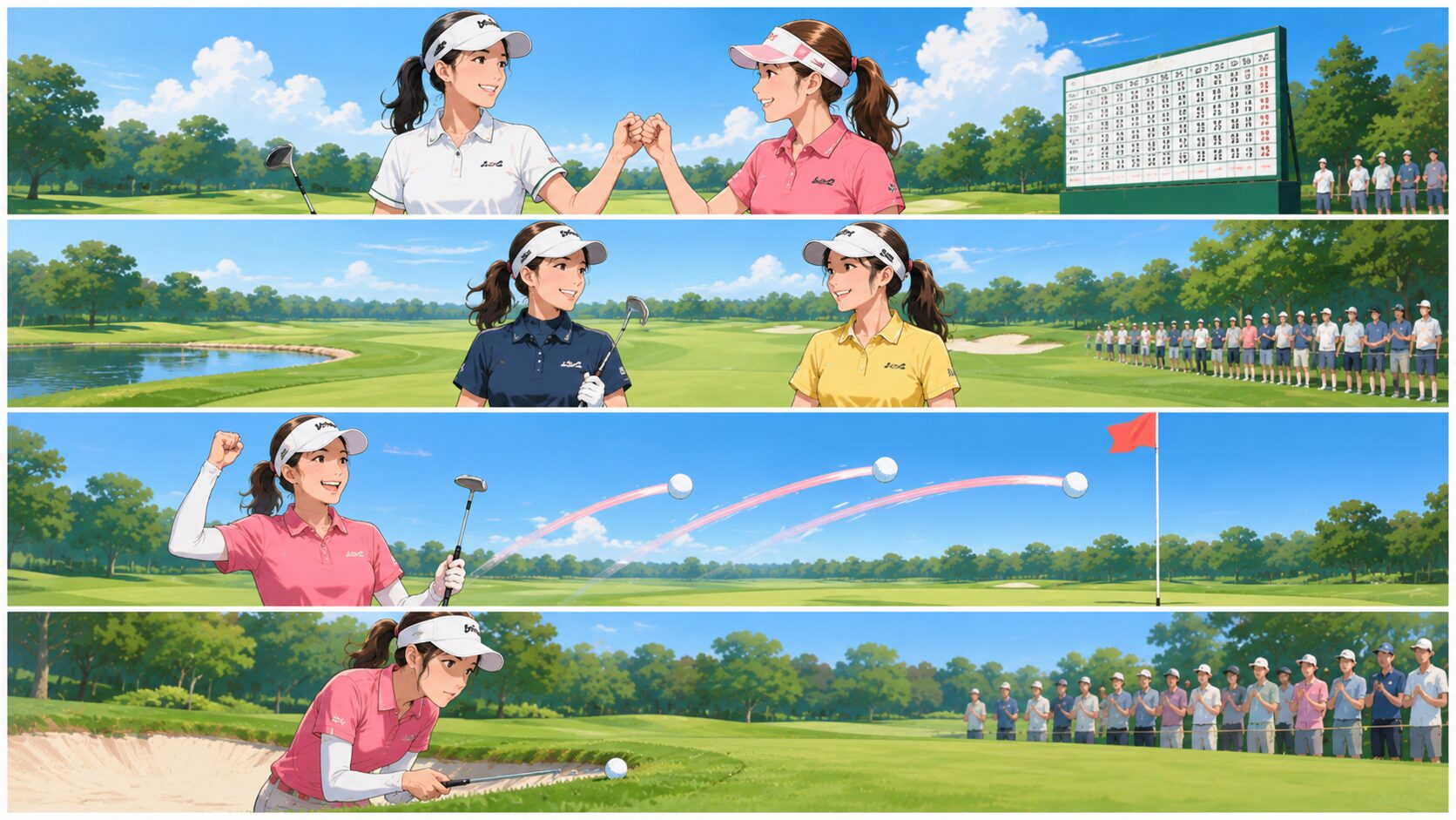 山内日菜子と高田菜桜が通算7アンダーで首位に並んだのイメージ画像